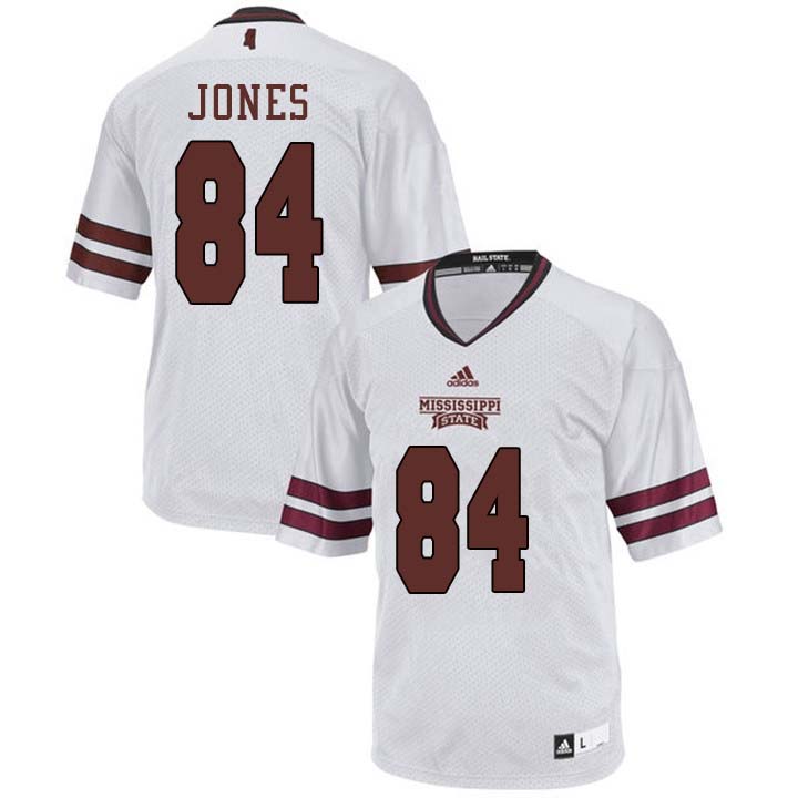 Men #84 Dontea Jones Mississippi State Bulldogs College Football Jerseys Sale-White
